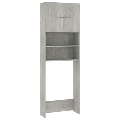 Mobile Lavatrice Grigio Cemento 64x25,5x190cm Legno Multistrato