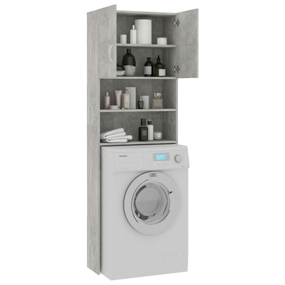 Mobile Lavatrice Grigio Cemento 64x25,5x190cm Legno Multistrato