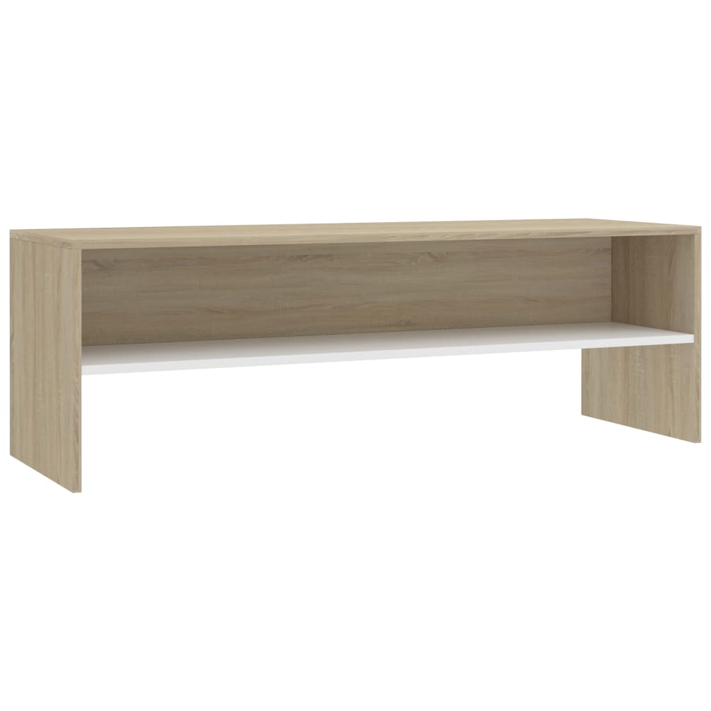 Mobile TV Bianco e Rovere Sonoma 120x40x40cm Legno Multistrato