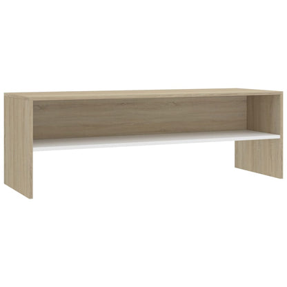 Mobile TV Bianco e Rovere Sonoma 120x40x40cm Legno Multistrato