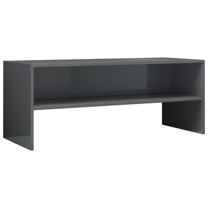 Mobile Porta TV Grigio Lucido 100x40x40 cm in Legno Multistrato