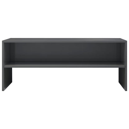 Mobile Porta TV Grigio Lucido 100x40x40 cm in Legno Multistrato
