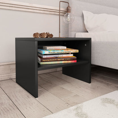Comodini 2 pz Neri 40x30x30 cm in Legno Multistrato