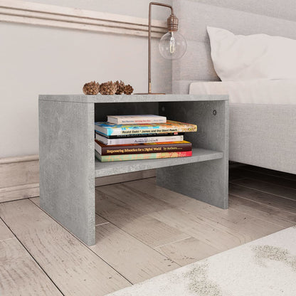 Comodini 2 pz Grigio Cemento 40x30x30 cm in Legno Multistrato