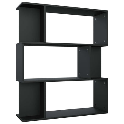 Libreria/Divisorio Nero 80x24x96 cm in Legno Multistrato