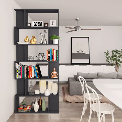 Libreria/Divisorio Grigio 80x24x192 cm in Legno Multistrato
