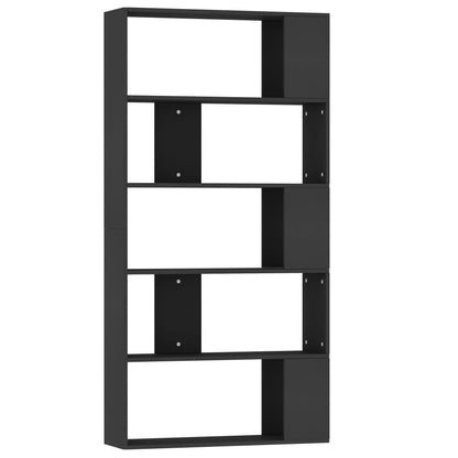 Libreria/Divisorio Nero 80x24x159 cm in Legno Multistrato