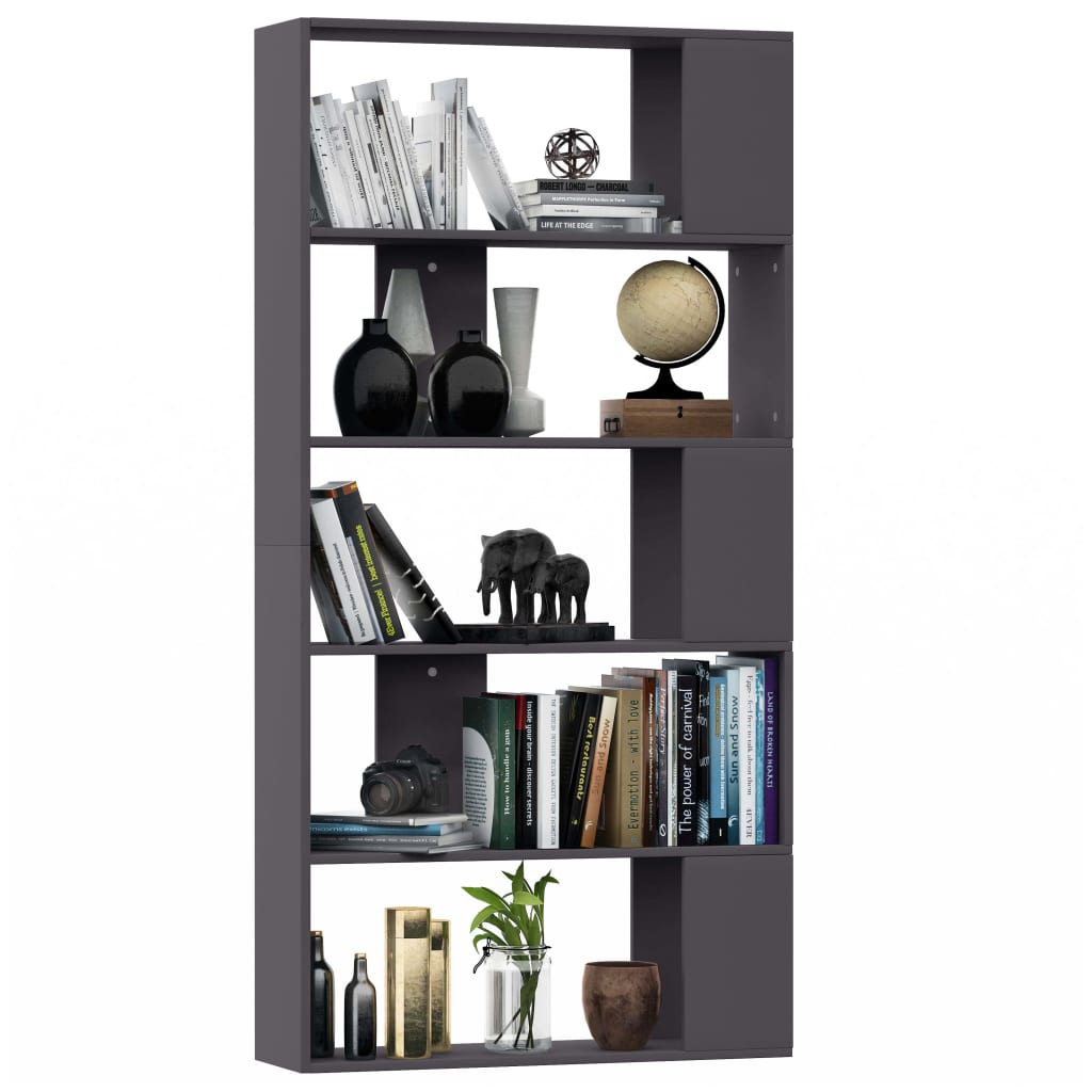 Libreria/Divisorio Grigio 80x24x159 cm in Legno Multistrato