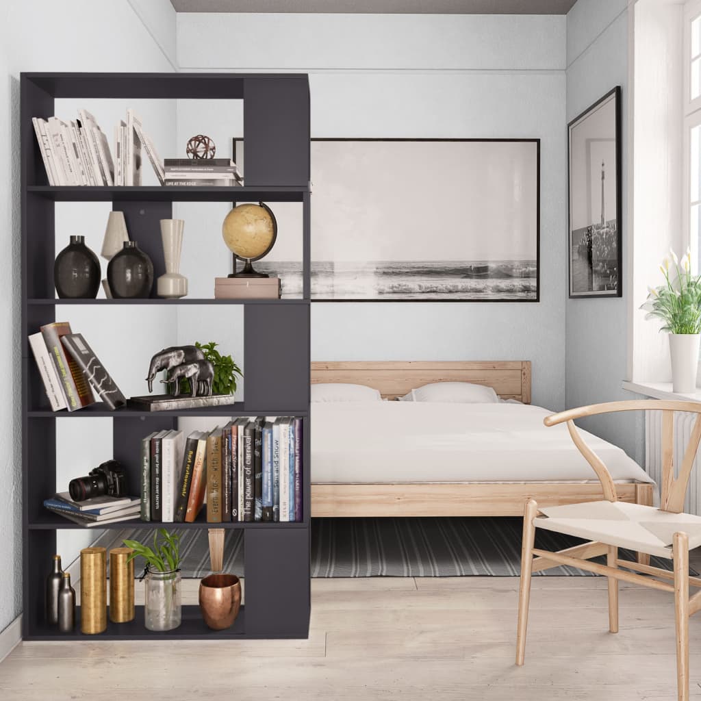 Libreria/Divisorio Grigio 80x24x159 cm in Legno Multistrato