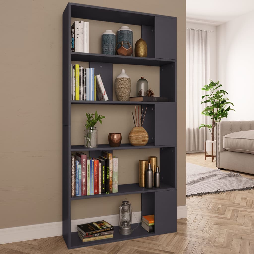 Libreria/Divisorio Grigio 80x24x159 cm in Legno Multistrato