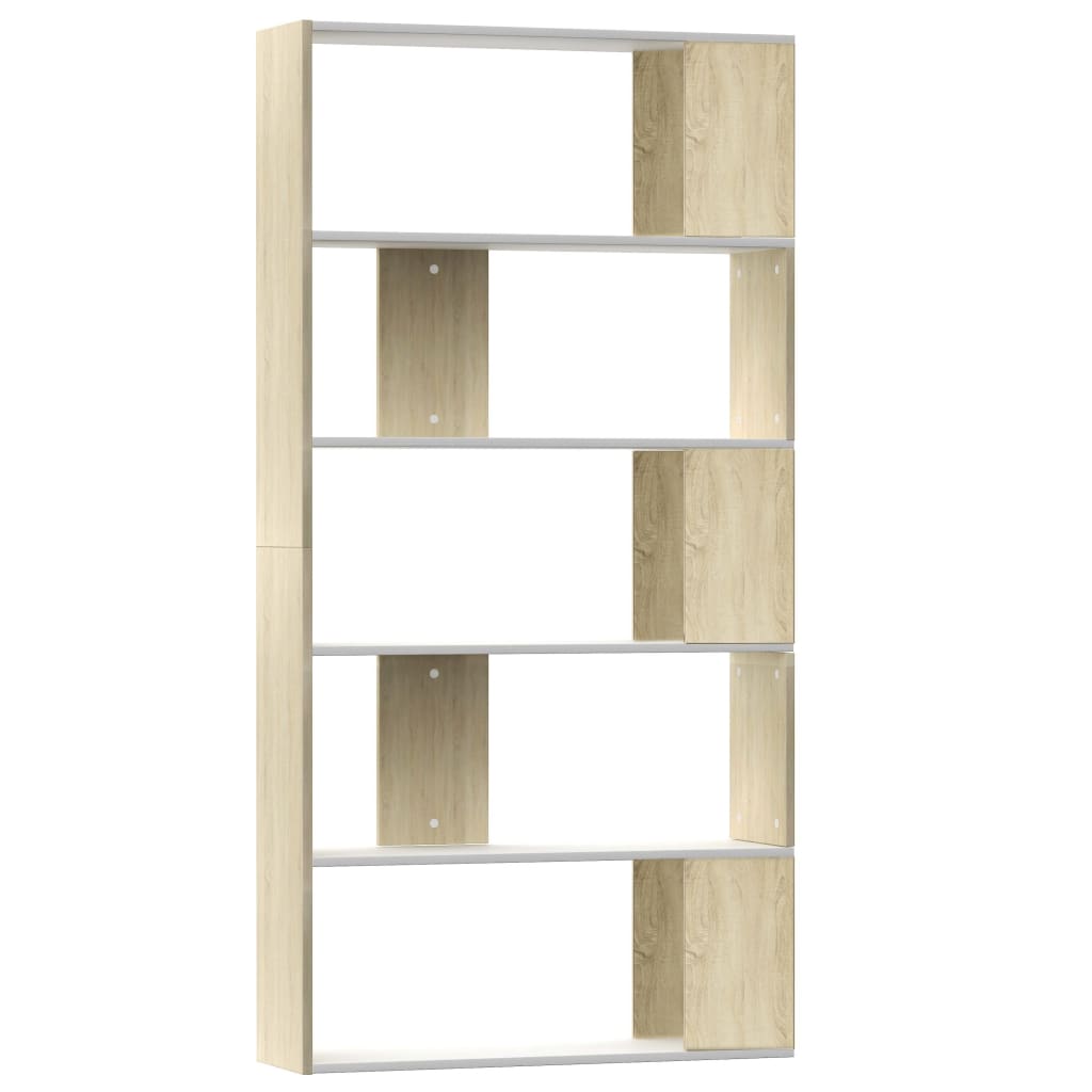 Libreria/Divisorio Bianco e Rovere Sonoma 80x24x159 cm