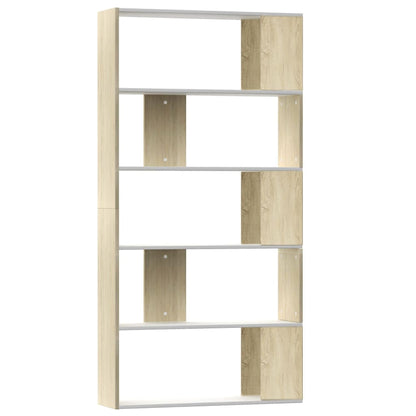 Libreria/Divisorio Bianco e Rovere Sonoma 80x24x159 cm