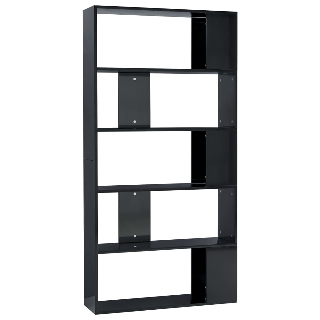 Libreria/Divisorio Nero Lucido 80x24x159 cm