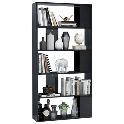 Libreria/Divisorio Nero Lucido 80x24x159 cm