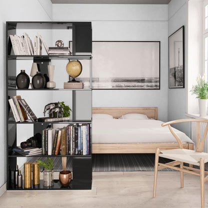 Libreria/Divisorio Nero Lucido 80x24x159 cm