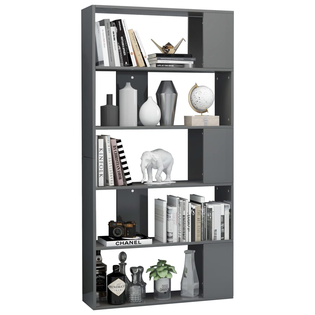 Libreria/Divisorio Grigio Lucido 80x24x159 cm