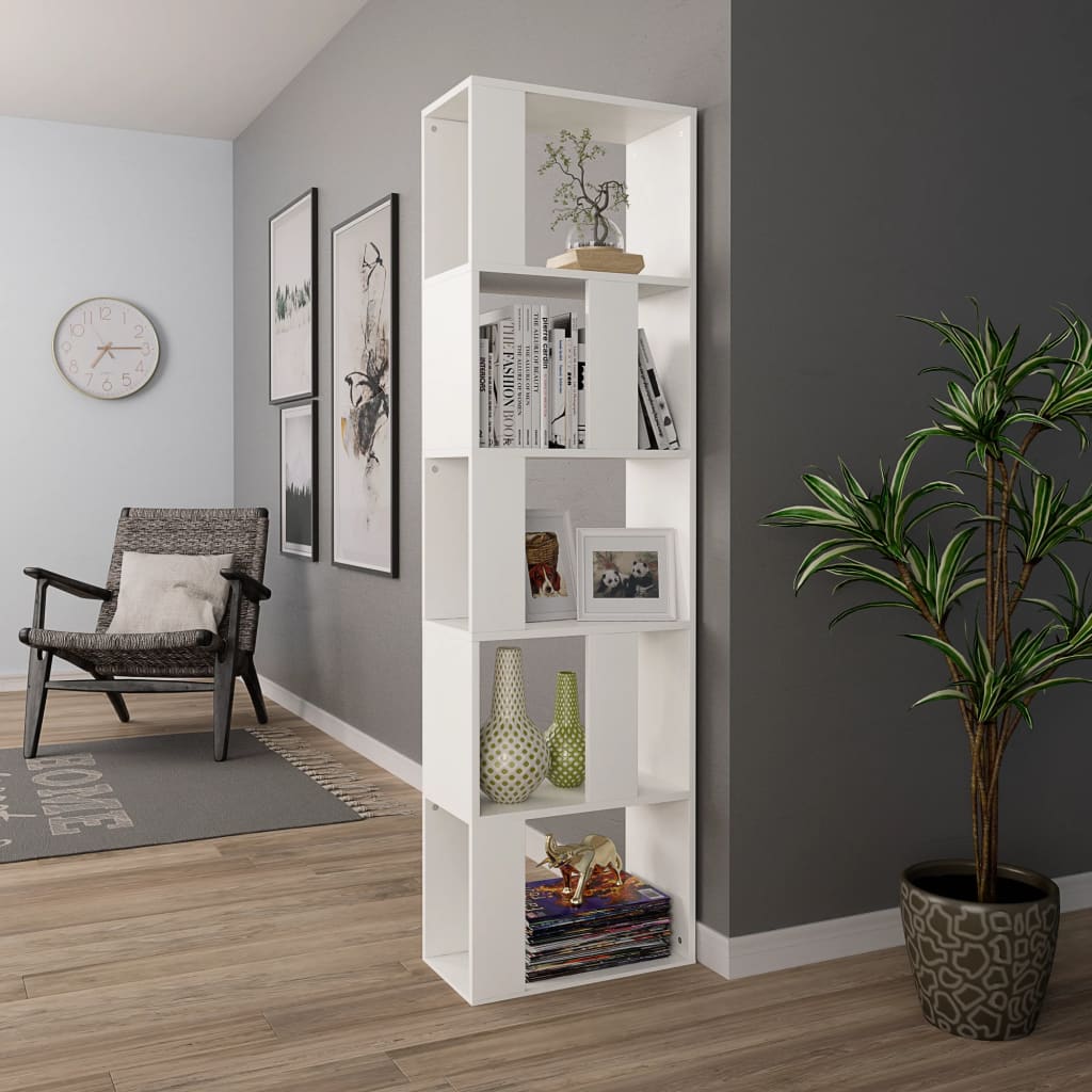 Libreria/Divisorio Bianco 45x24x159 cm in Legno Multistrato