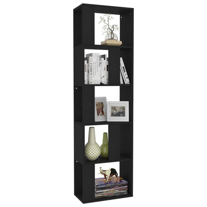 Libreria/Divisorio Nero 45x24x159 cm in Legno Multistrato