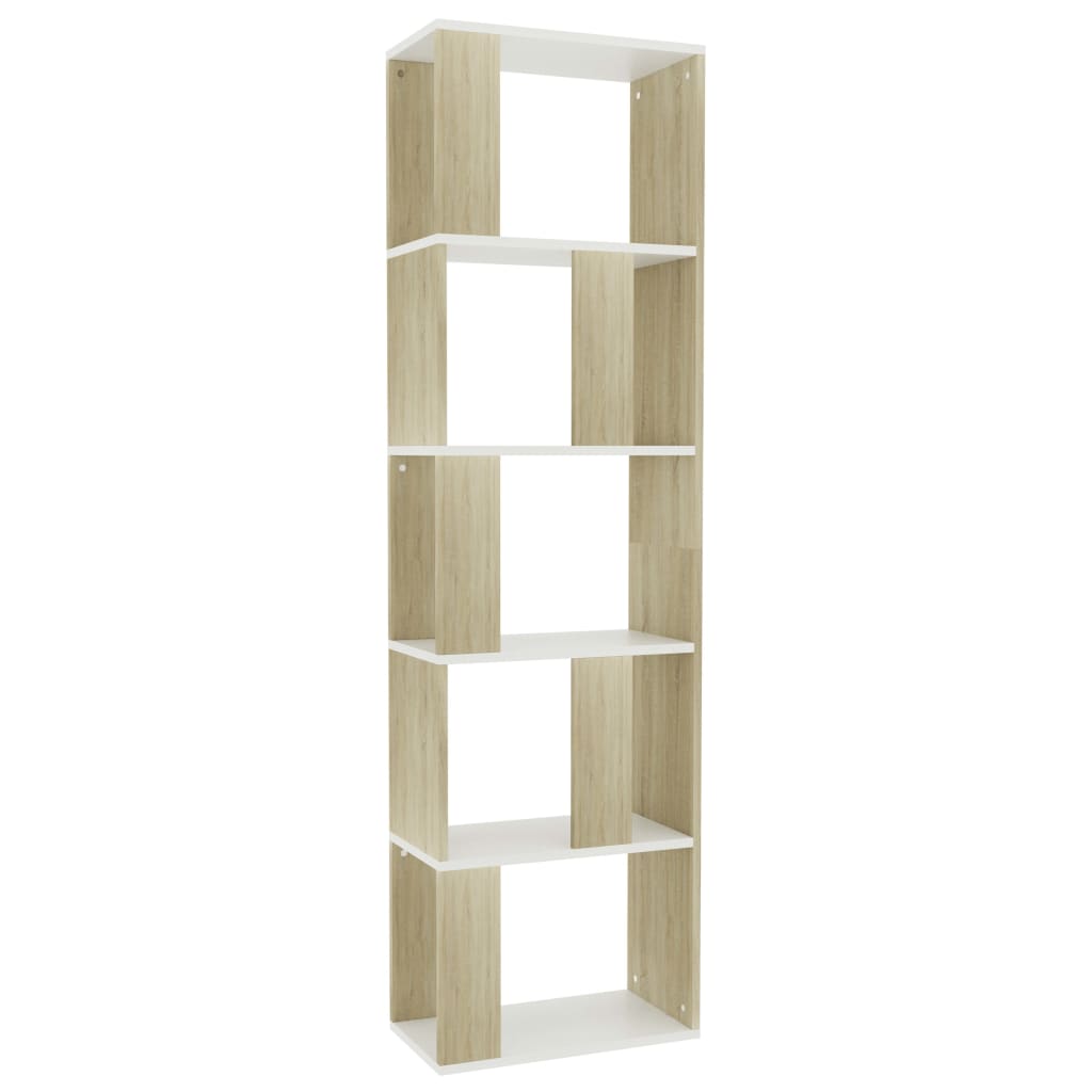 Libreria/Divisorio Bianco Rovere Sonoma 45x24x159 cm
