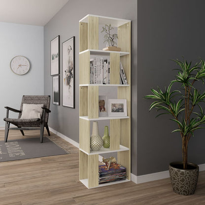 Libreria/Divisorio Bianco Rovere Sonoma 45x24x159 cm