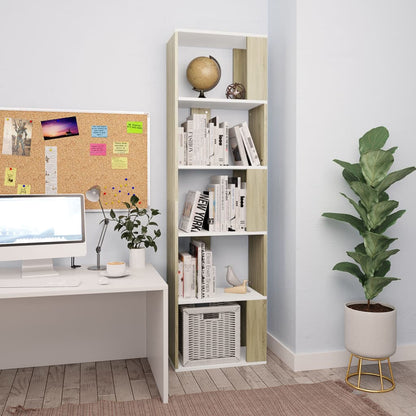 Libreria/Divisorio Bianco Rovere Sonoma 45x24x159 cm