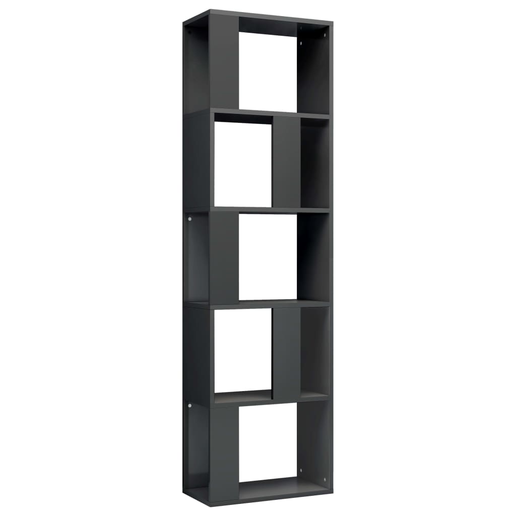 Libreria/Divisorio Grigio Lucido 45x24x159 cm Legno Multistrato