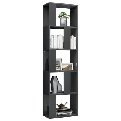 Libreria/Divisorio Grigio Lucido 45x24x159 cm Legno Multistrato