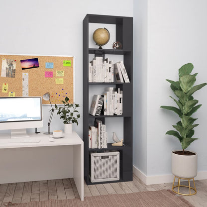 Libreria/Divisorio Grigio Lucido 45x24x159 cm Legno Multistrato