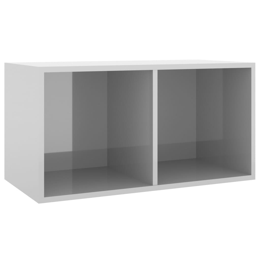 Contenitore per Vinili Grigio Lucido 71x34x36 cm in Multistrato