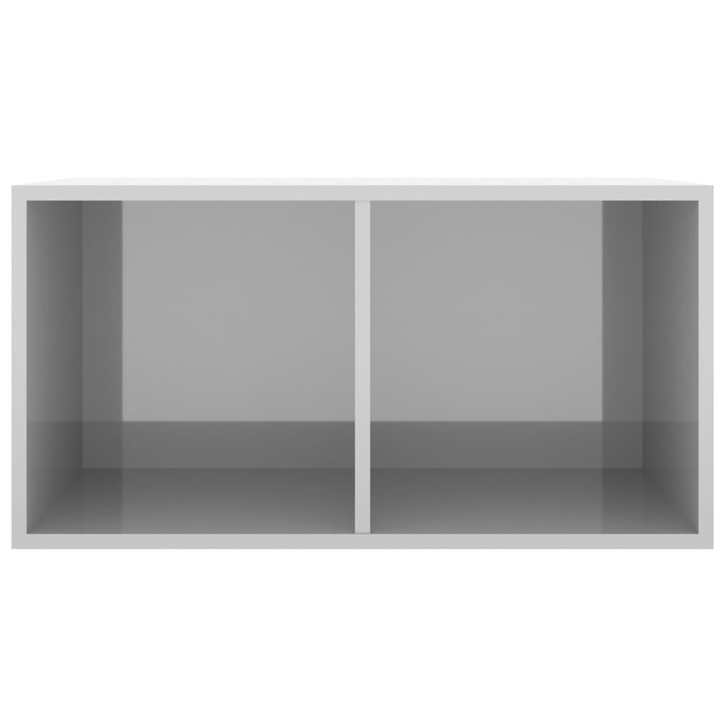 Contenitore per Vinili Grigio Lucido 71x34x36 cm in Multistrato