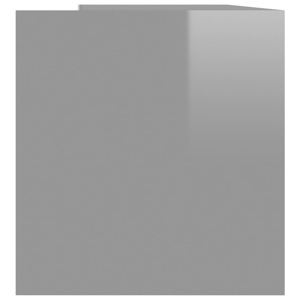 Contenitore per Vinili Grigio Lucido 71x34x36 cm in Multistrato