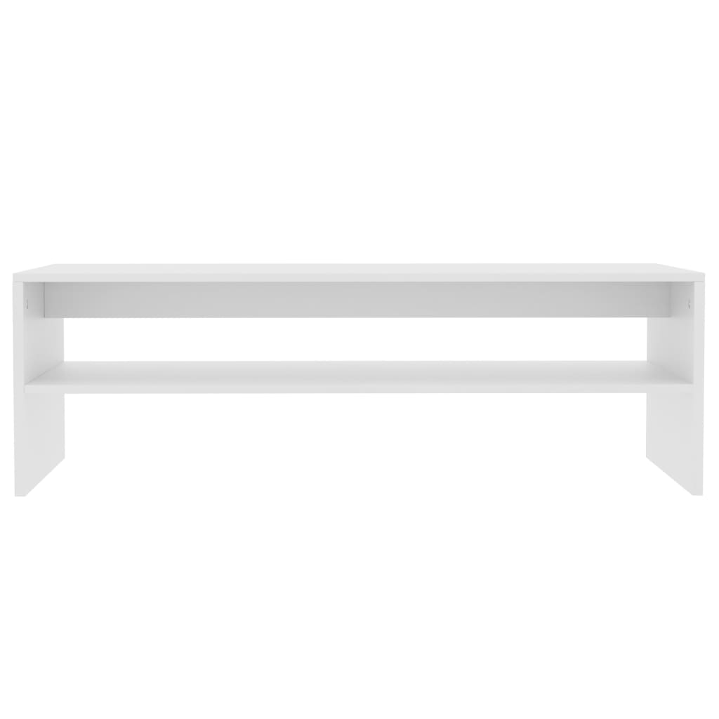 Tavolino da Salotto Bianco 100x40x40 cm in Legno Multistrato