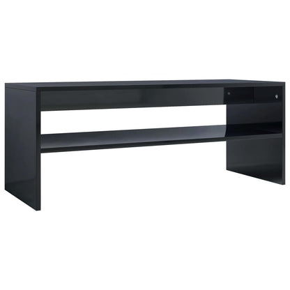 Tavolino da Salotto Nero Lucido 100x40x40cm Legno Multistrato