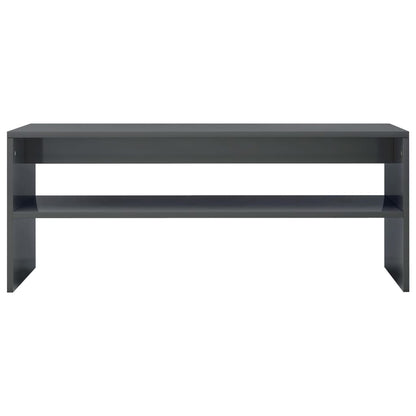 Tavolino da Salotto Grigio Lucido 100x40x40cm Legno Multistrato