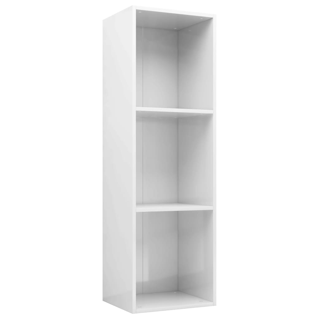 Libreria/Mobile TV Bianco Lucido 36x30x114 cm Legno Multistrato