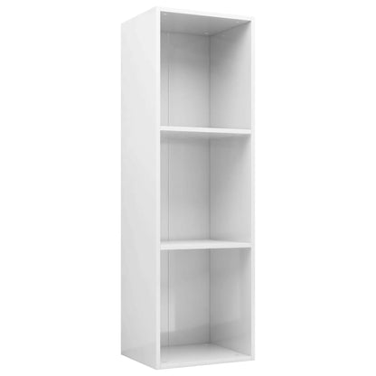 Libreria/Mobile TV Bianco Lucido 36x30x114 cm Legno Multistrato