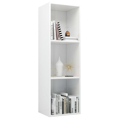 Libreria/Mobile TV Bianco Lucido 36x30x114 cm Legno Multistrato