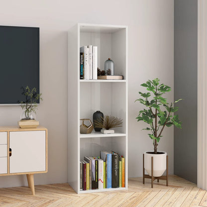 Libreria/Mobile TV Bianco Lucido 36x30x114 cm Legno Multistrato