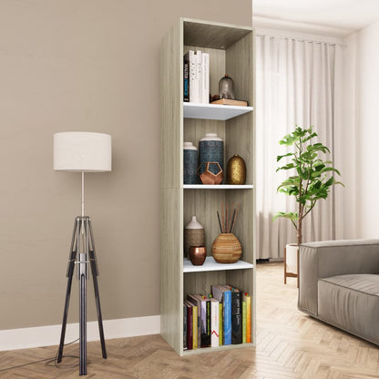 Libreria/Mobile TV Bianco Rovere Sonoma 36x30x143cm Multistrato