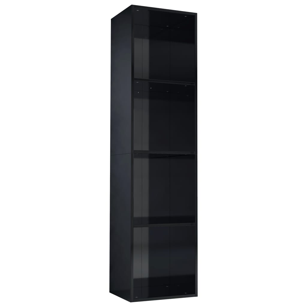 Libreria/Mobile TV Nero Lucido 36x30x143 cm Legno Multistrato