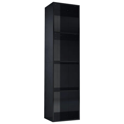 Libreria/Mobile TV Nero Lucido 36x30x143 cm Legno Multistrato