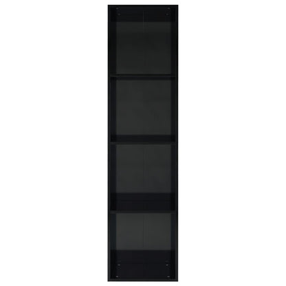 Libreria/Mobile TV Nero Lucido 36x30x143 cm Legno Multistrato