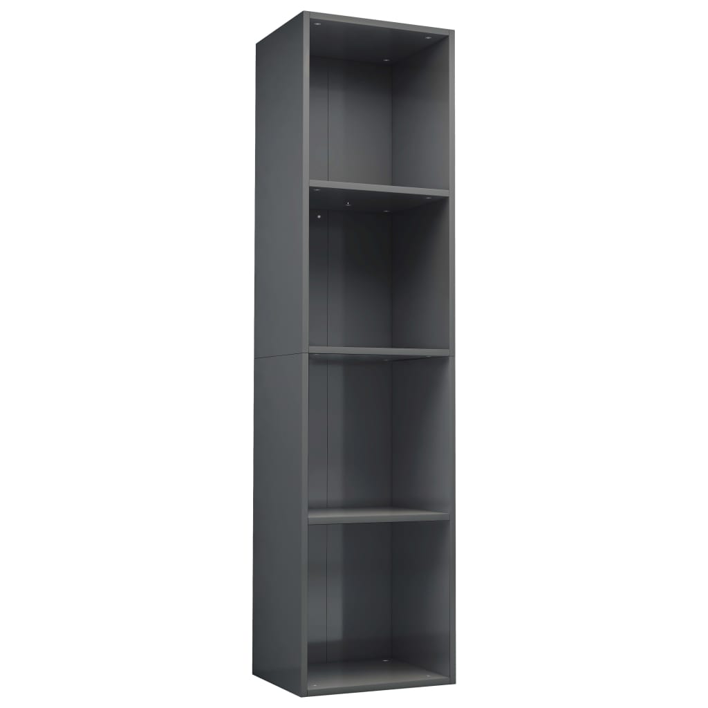 Libreria/Mobile TV Grigio Lucido 36x30x143 cm Legno Multistrato