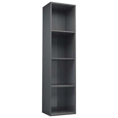 Libreria/Mobile TV Grigio Lucido 36x30x143 cm Legno Multistrato