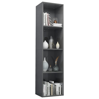 Libreria/Mobile TV Grigio Lucido 36x30x143 cm Legno Multistrato