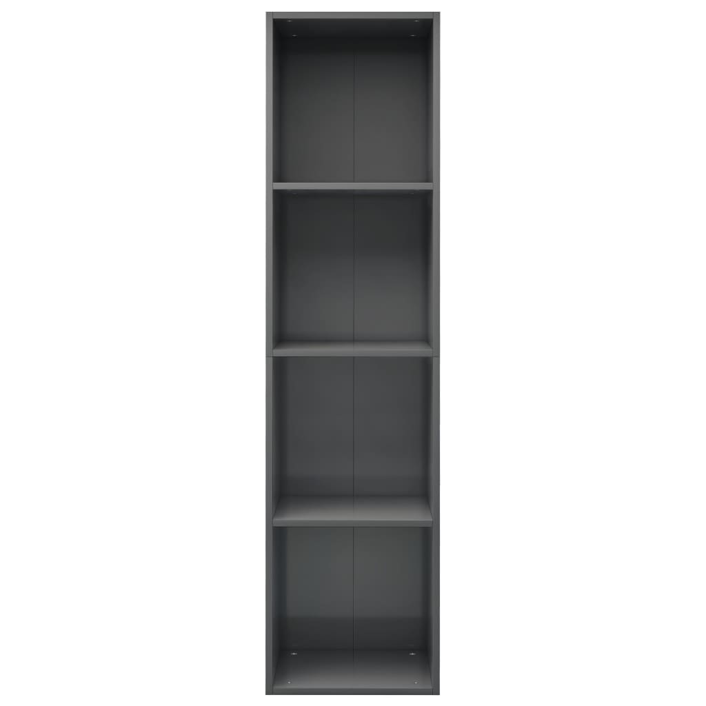 Libreria/Mobile TV Grigio Lucido 36x30x143 cm Legno Multistrato
