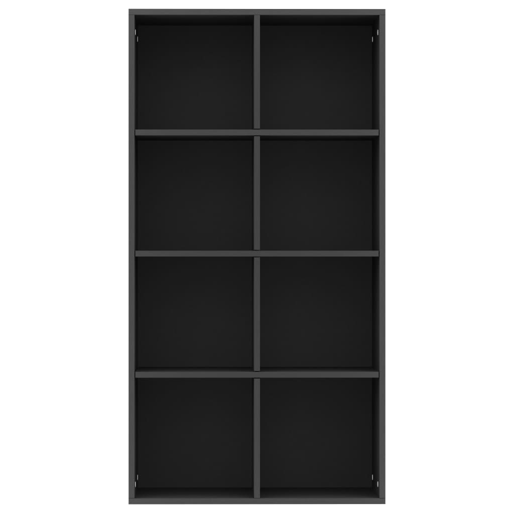 Libreria/Credenza Nera 66x30x130 cm in Legno Multistrato