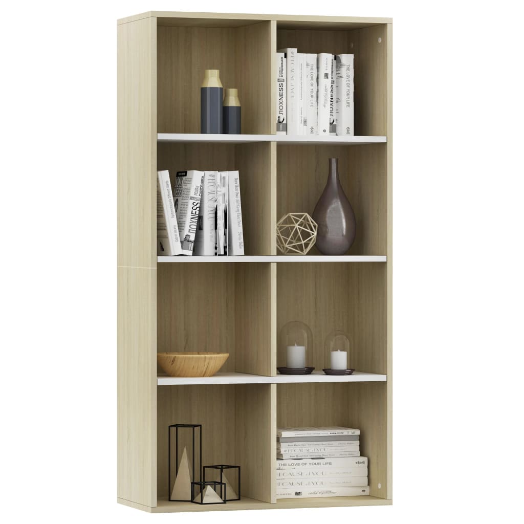 Libreria/Credenza Bianca Rovere Sonoma 66x30x130 cm Multistrato