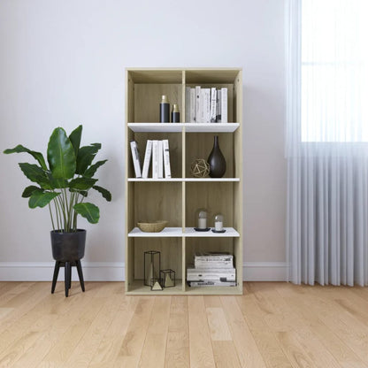 Libreria/Credenza Bianca Rovere Sonoma 66x30x130 cm Multistrato