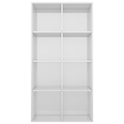 Libreria/Credenza Bianco Lucido 66x30x130 cm Legno Multistrato